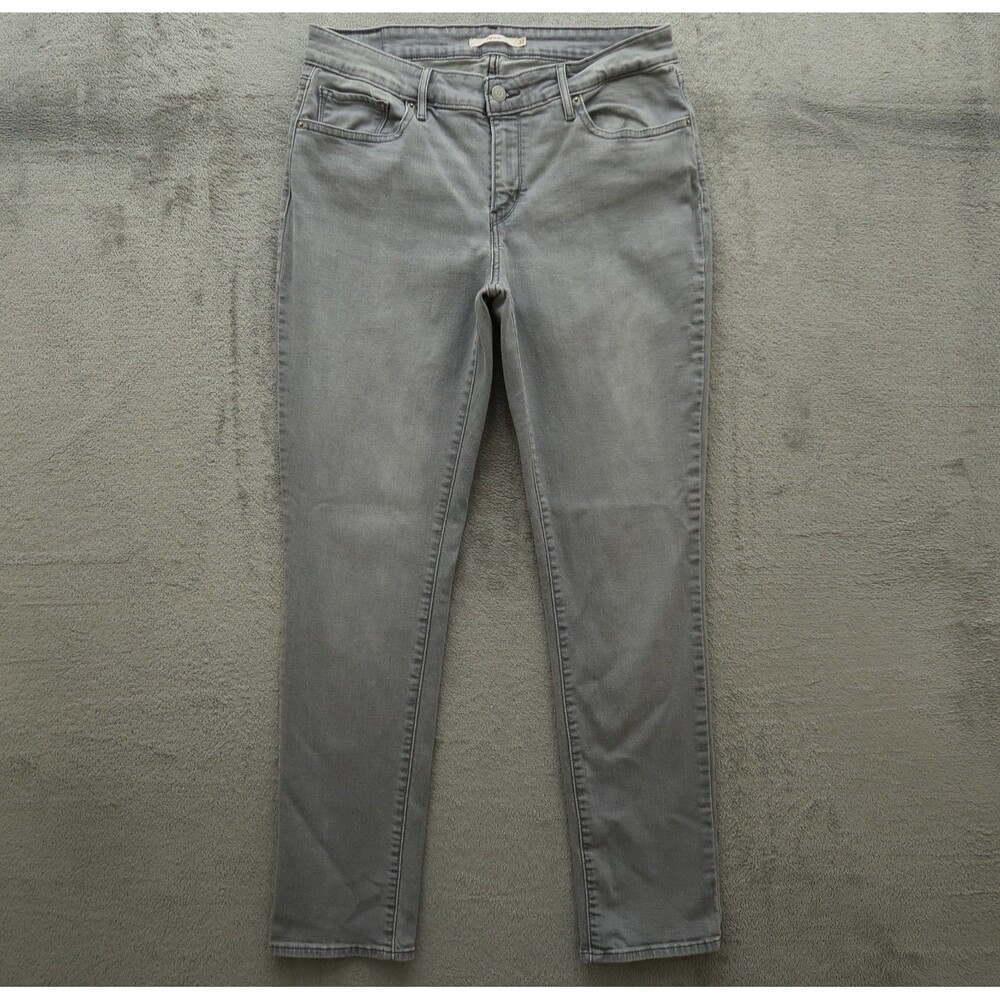 Levi's 712 Jeans Women's Size 32 Gray Mid-Rise Slim Straight Denim 31" Inseam